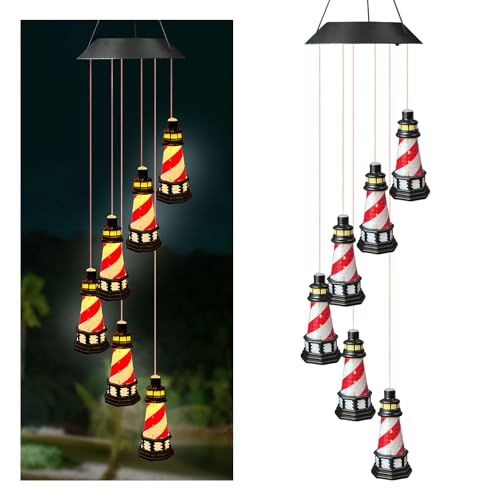 Blue Solar Lighthouse Wind Chimes Z3660