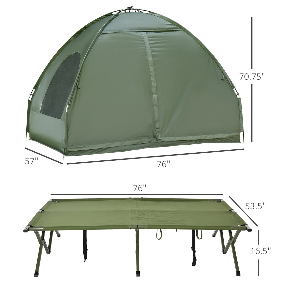 2 Person Foldable Camping Cot with Tent V2145