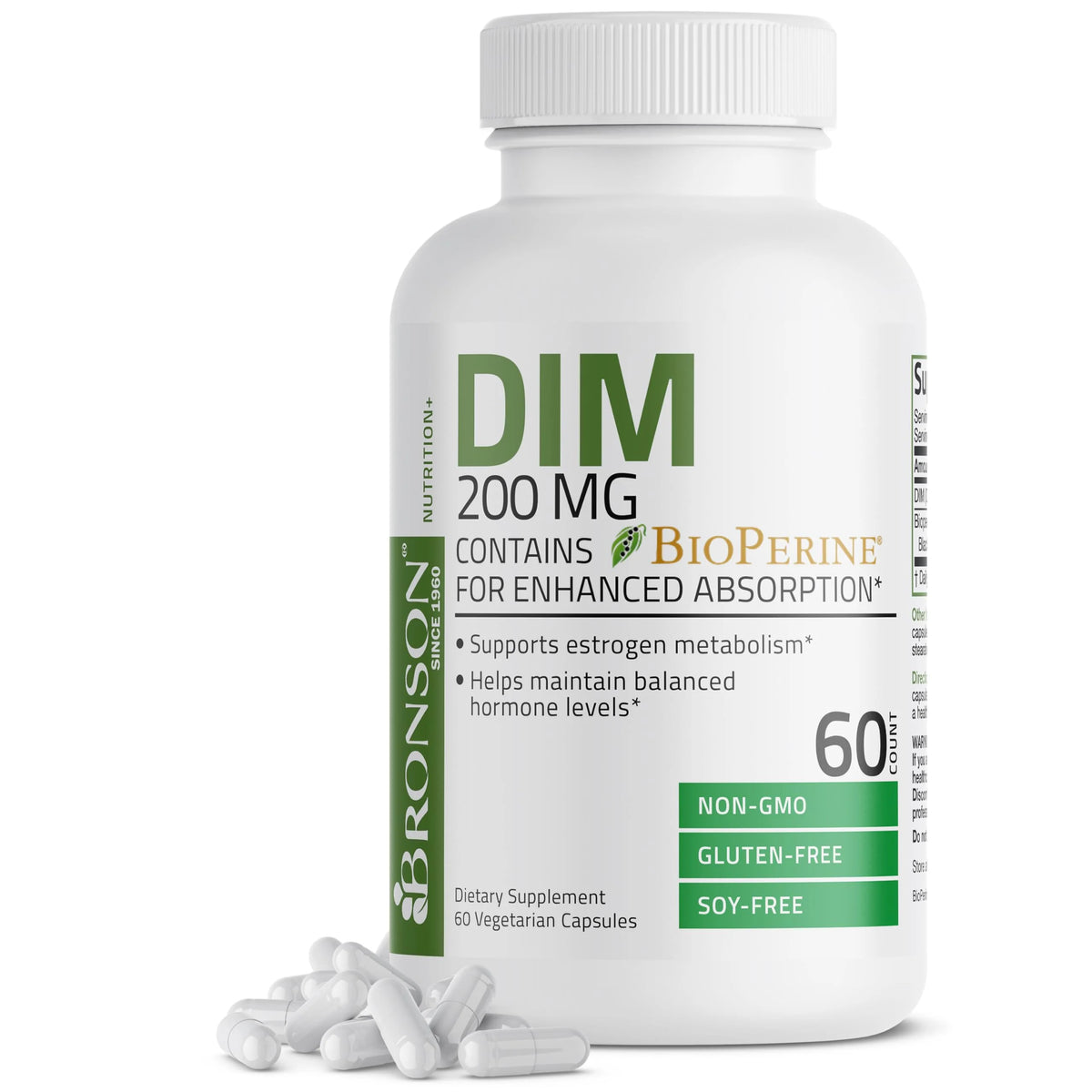 200 mg DIM Supplement with Bioperine, 60 Vegetarian Capsules Q9274