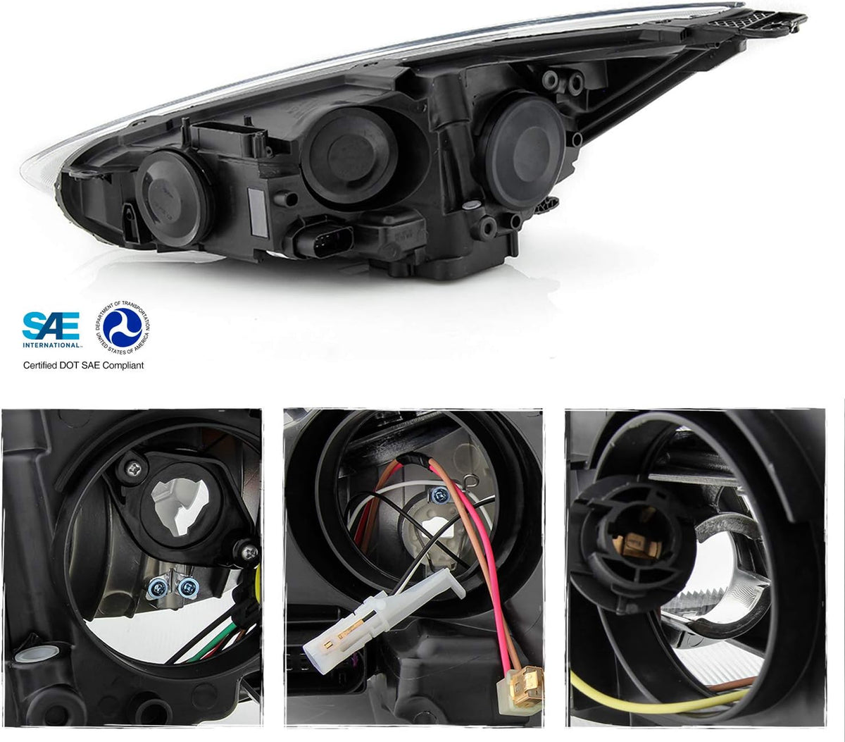 Chrome Bezel Halogen Headlight Passenger Right Side B970