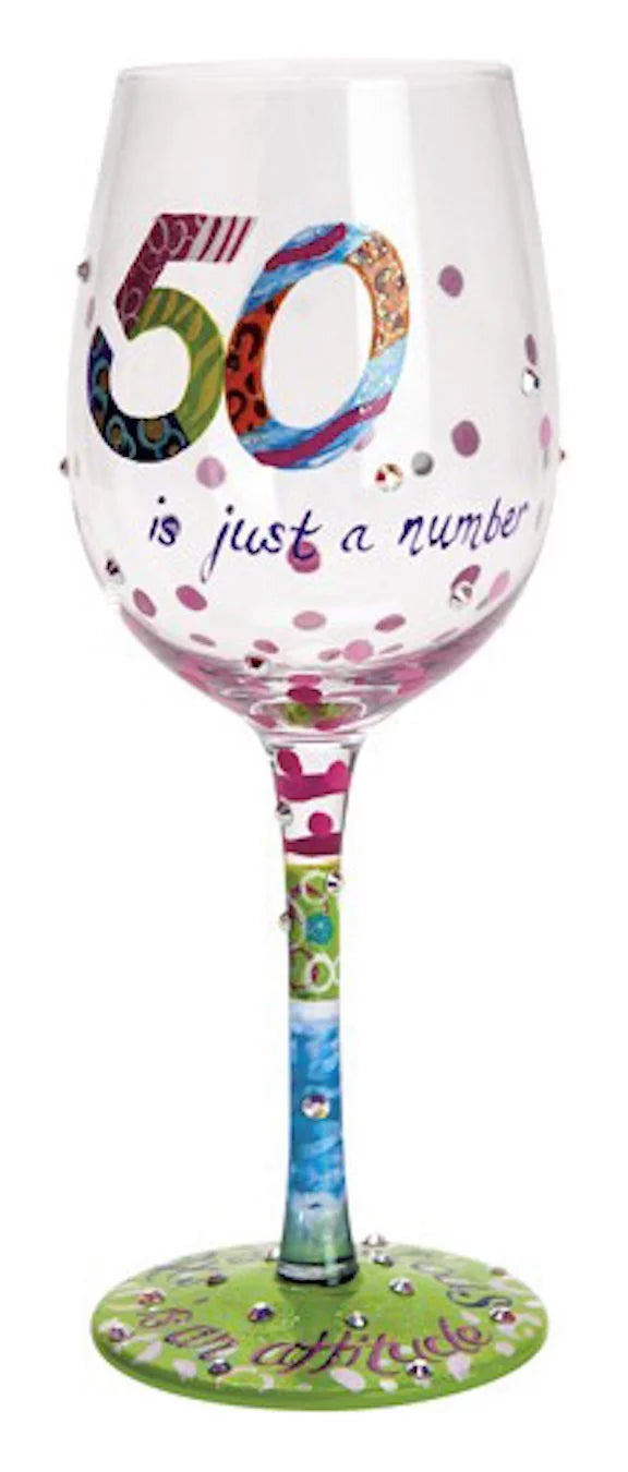 Hand Painted Wine Glass S30519