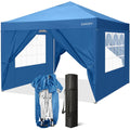 10'x10' Waterproof Pop Up Canopy Tent with 4 Removable Sidewalls & Carrying Bag W6459