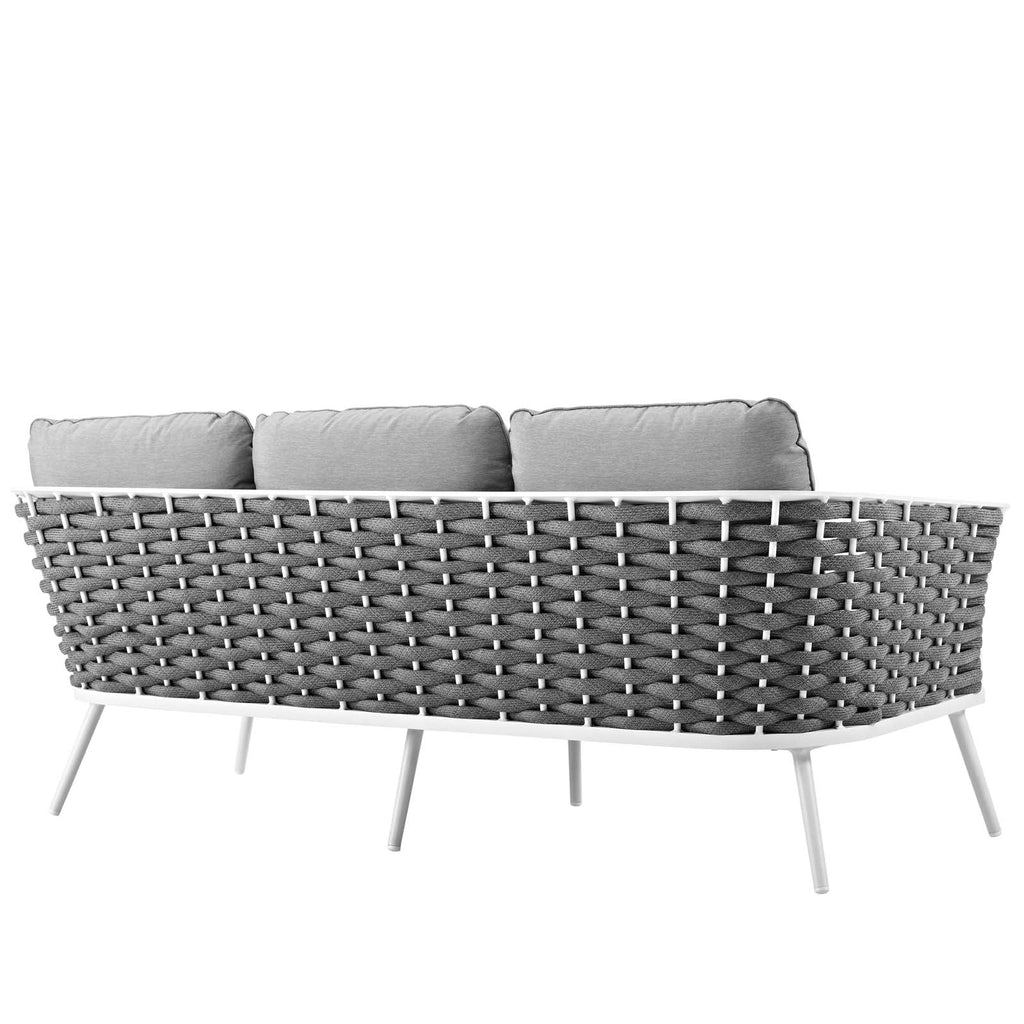 White Gray Aluminum Outdoor Patio Sofa I510962