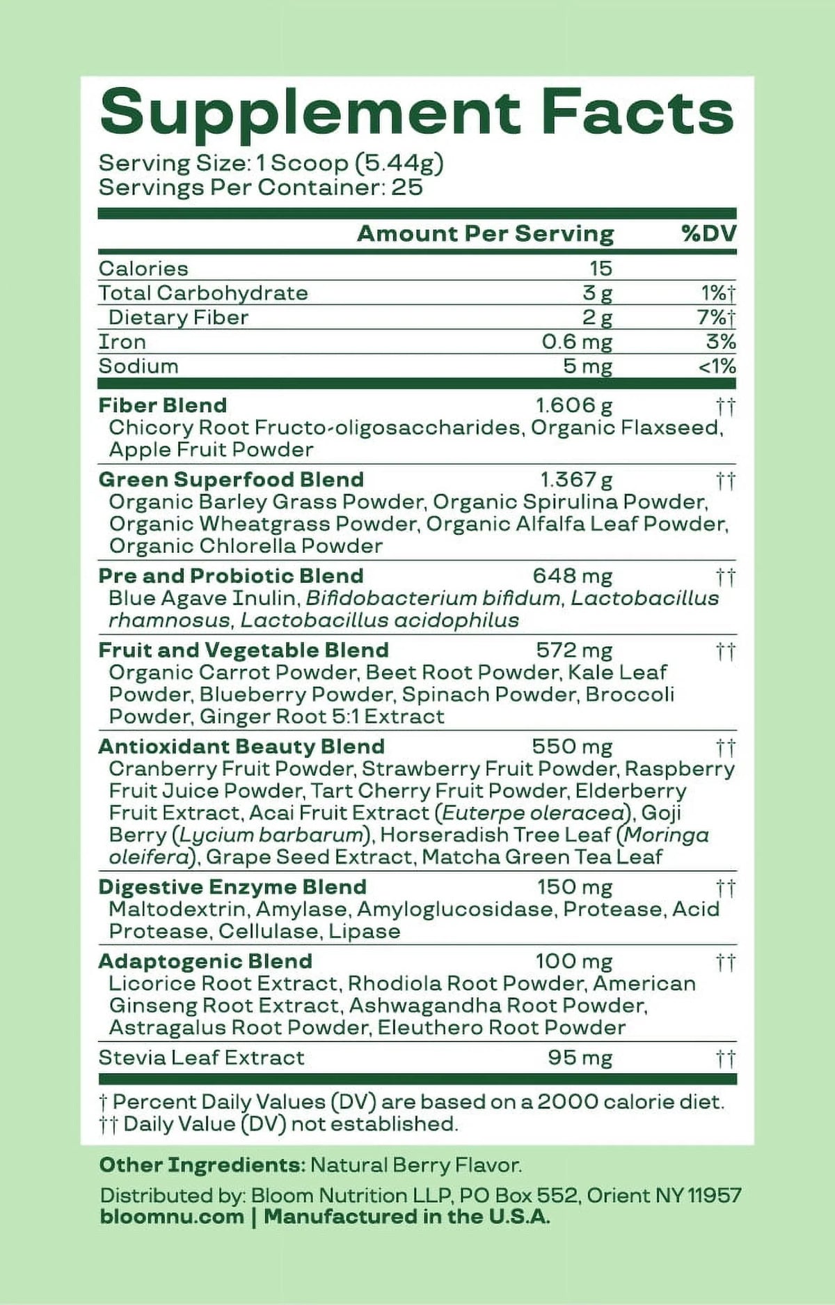 Greens & Superfoods Powder Mixed Berry 25 Servings Y136259