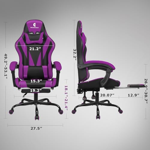 Black Gaming Chair with Footrest E58670
