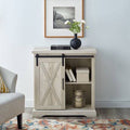 White Oak Sliding Barn Door Accent Cabinet Y433