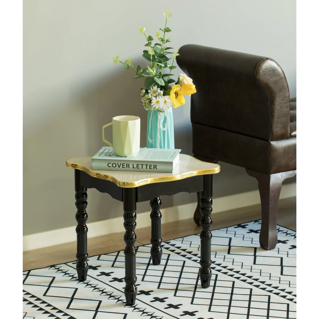 Square Wooden Side Table with Storage Shelf, White Z8951