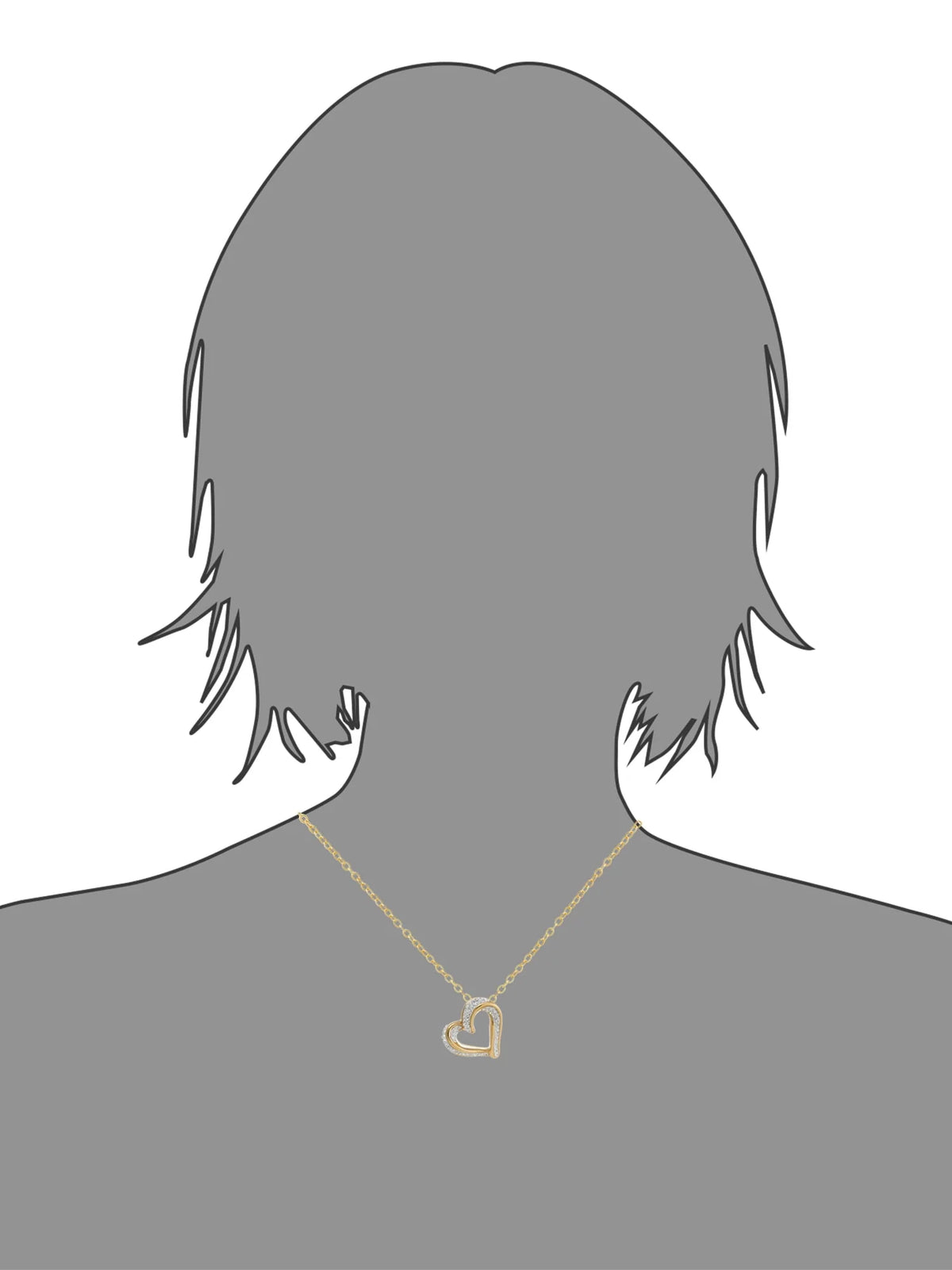 Slide Heart Pendant Necklace V8304