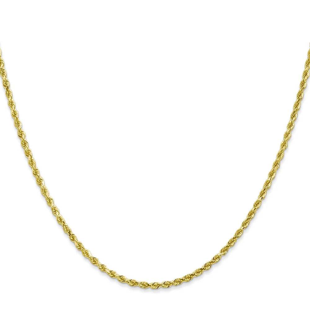 10 Karat Yellow Gold 2mm Diamond-cut Rope Chain Z232