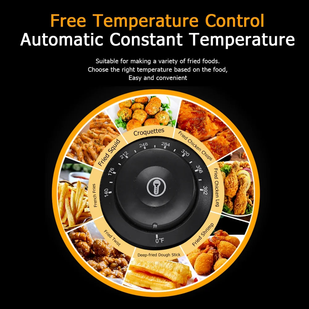 2500W 110V 6.3QT/6L Stainless Steel Electric Deep Fryer with Frying Basket A5434