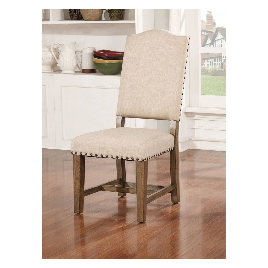 Set of 2 Fabric Dining Chair Light Oak A76505