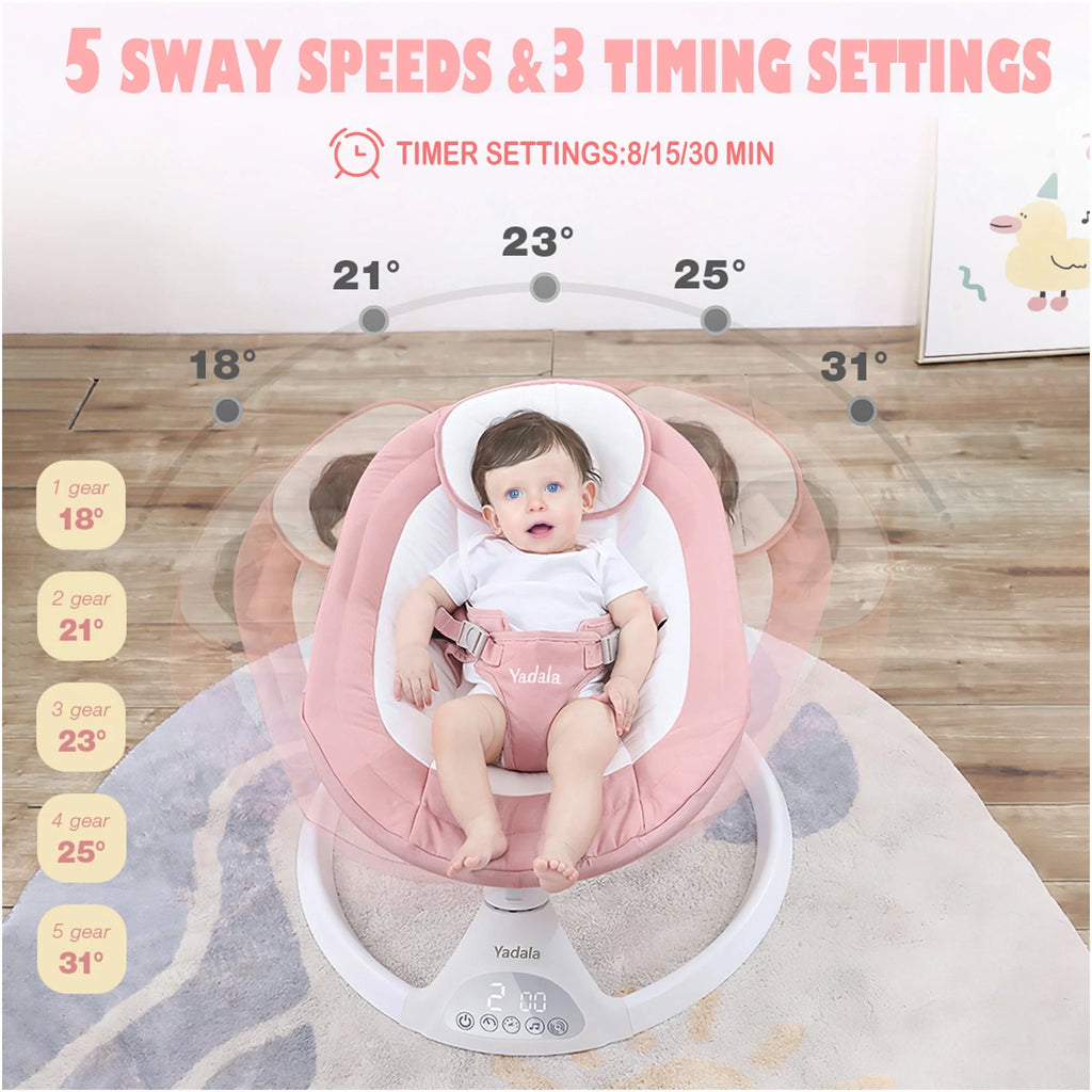 Pink Electric Baby Swing T306538