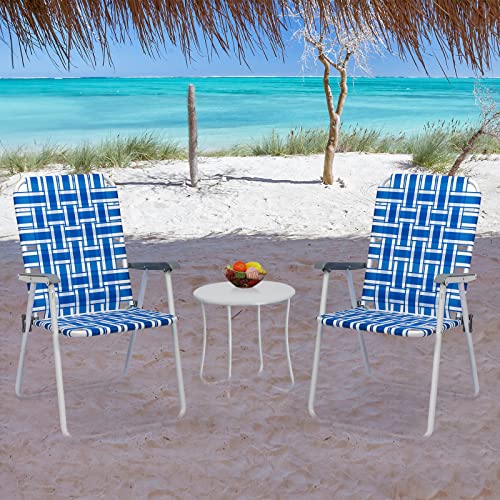 Set of 2 Yellow Webbed Folding Lawn Chair Y1314