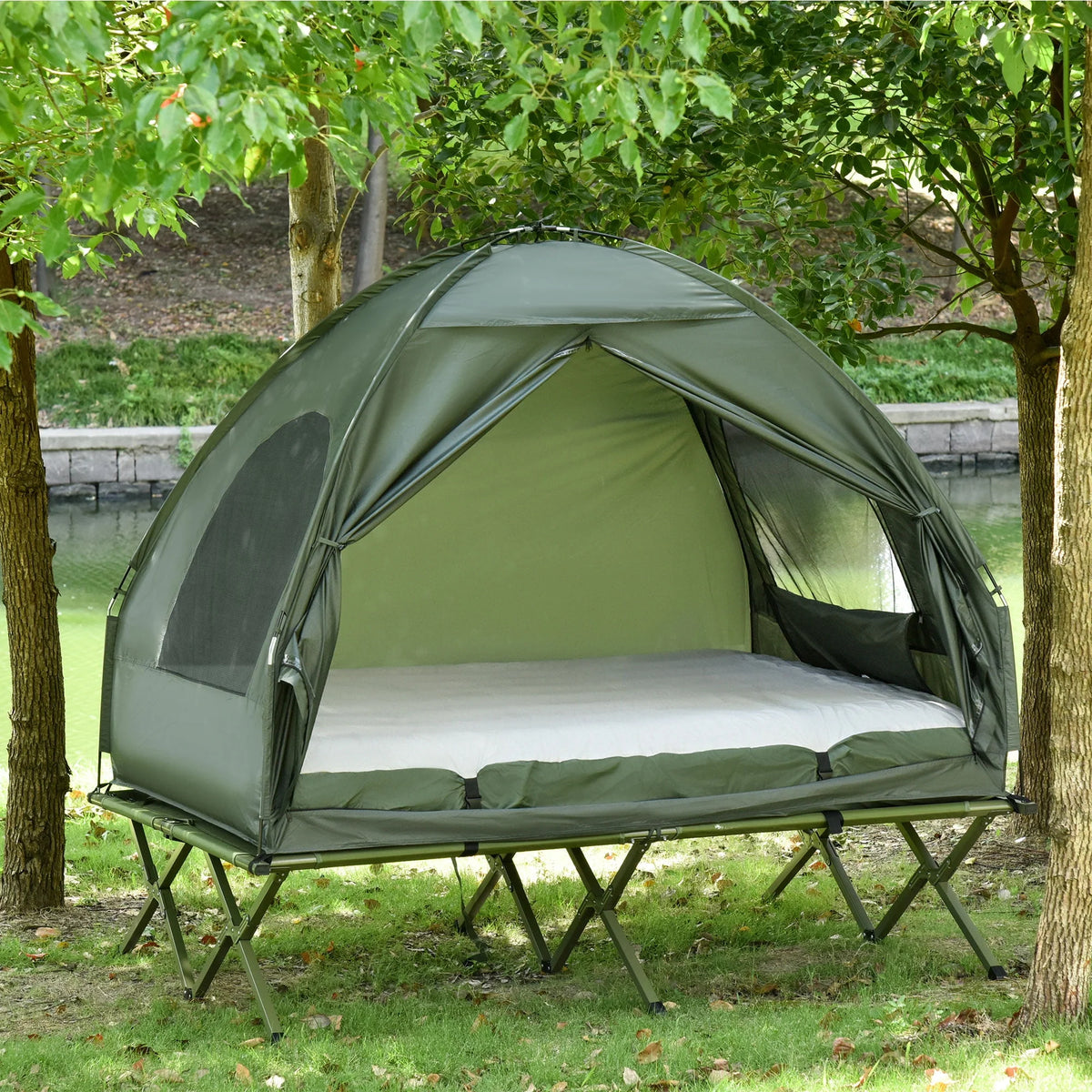 2 Person Foldable Camping Cot with Tent V2145