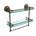 Double Glass Shelf with Towel Bar - Venetian Bronze - 16 inch N50756