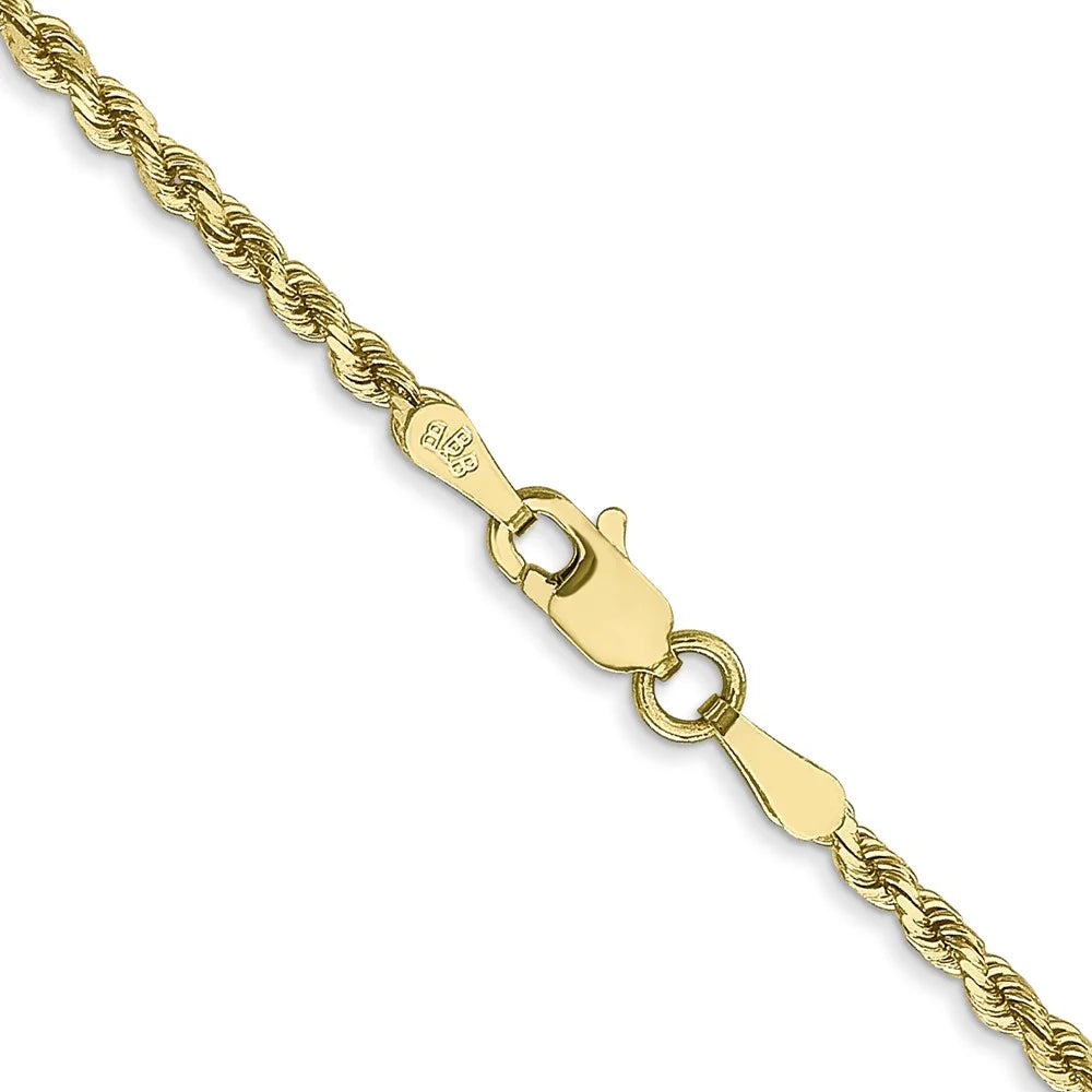 10 Karat Yellow Gold 2mm Diamond-cut Rope Chain Z232