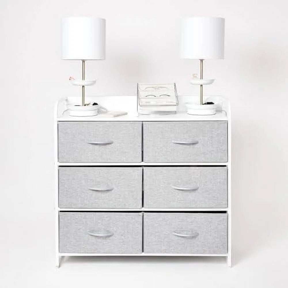 Grey 6 Drawer Dresser with Outlet and USB Ports E72172