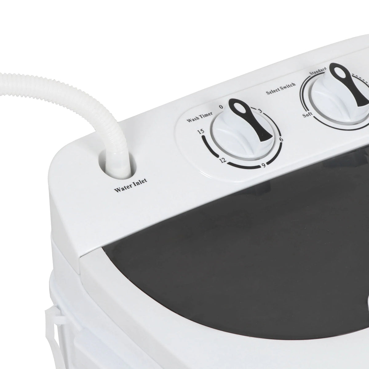 Twin Tub Portable Compact Wash Machine 13lbs Semi-Automatic White Q90280