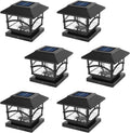 Solar Post Lights LED Waterproof Deck Fence Cap Lights 6 Pack H228323