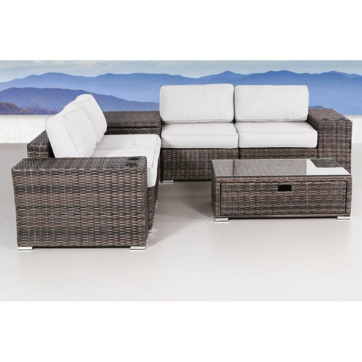 Espresso 8-Piece Sectional Set with Cushions Y2317