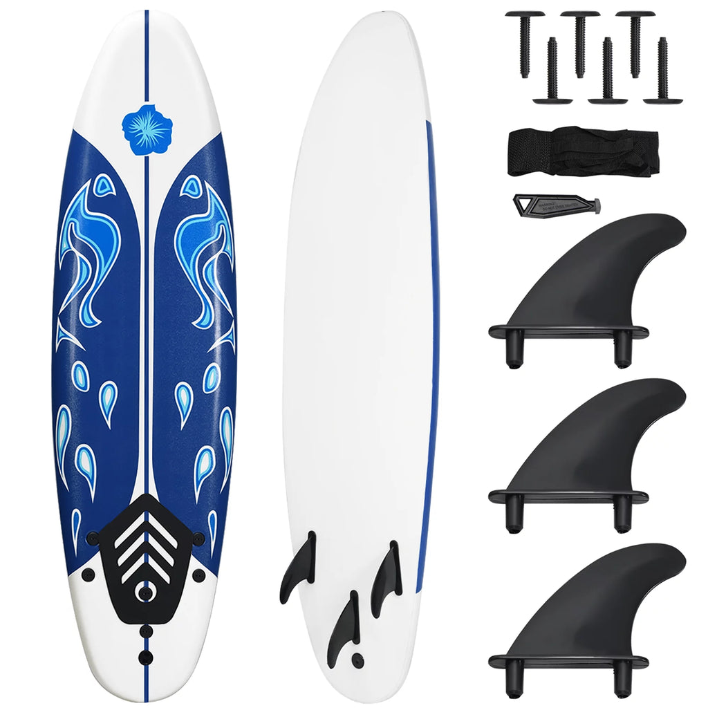 6' Foamie Body Surfing Board with 3 Fins & Leash O37640