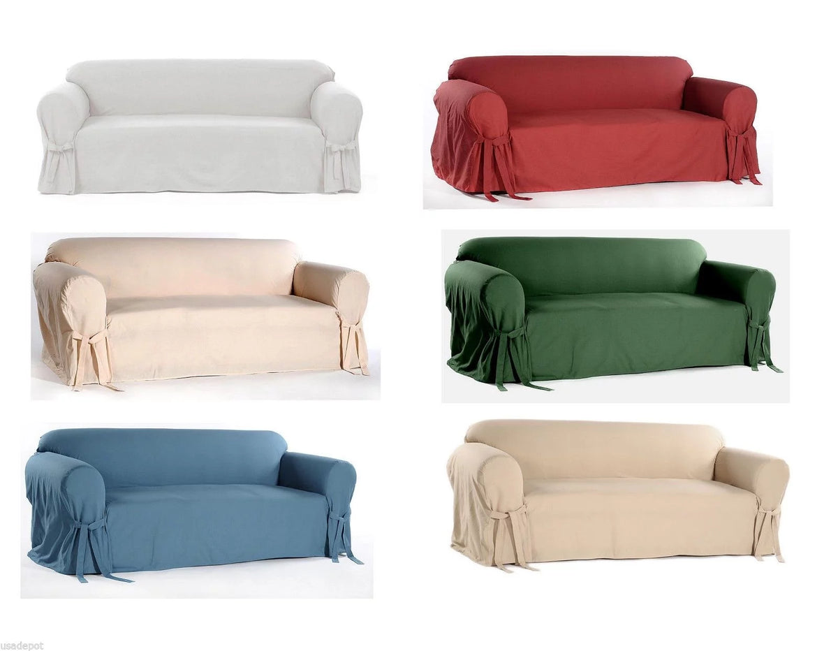 Cotton Round Arm Slipcover for Sofa, Loveseat and Chair Y161813