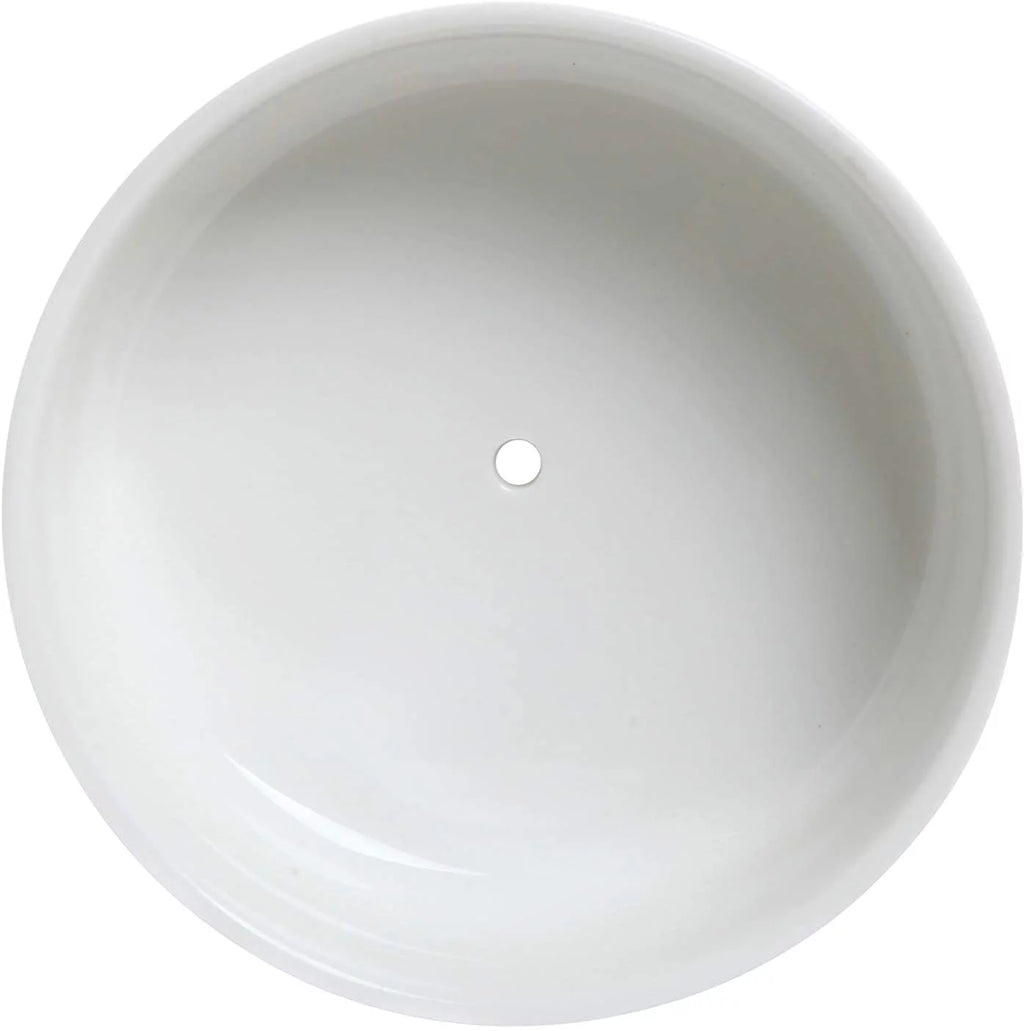 White Ceramic Succulent Planter Pot with Tray R4967
