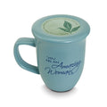 Blue 14 oz. Ceramic Mug and Coaster Set V2907