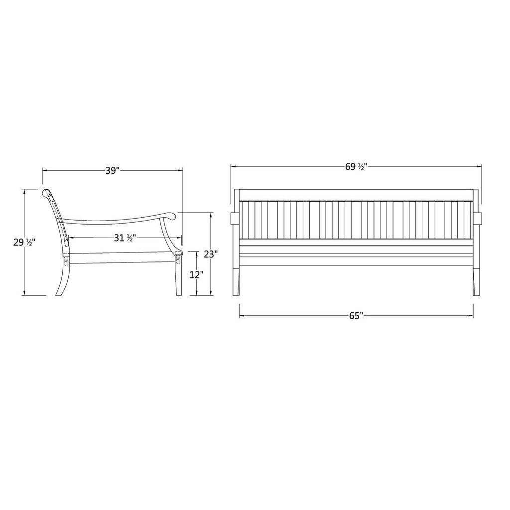 Wood Outdoor Sofa Daybed with Cushion Y4296