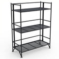 Black 3 Tier Wide Folding Shelf J760047