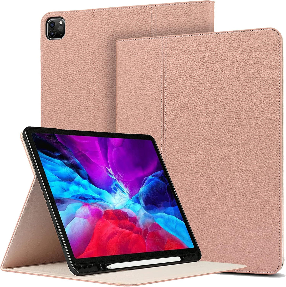 Gray Cow Leather iPad Pro 12.9 Case with Pencil Holder N8012