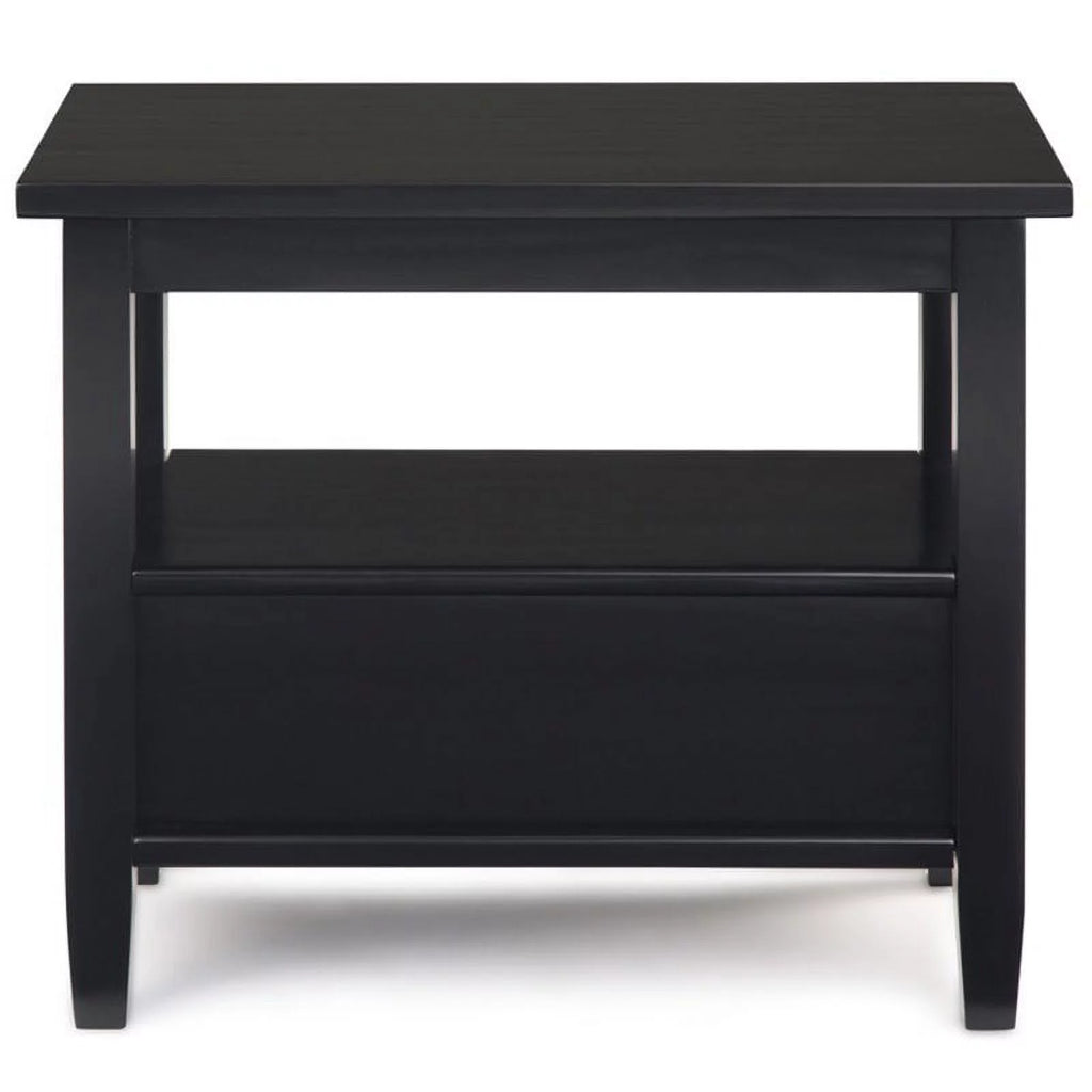14" Black Wood Narrow Side Table Y379