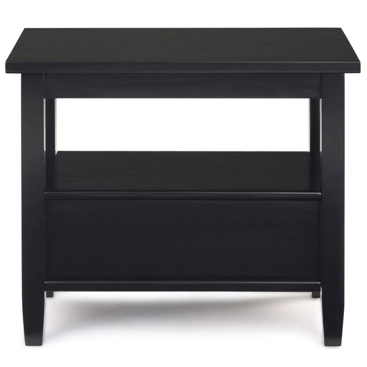14" Black Wood Narrow Side Table Y379