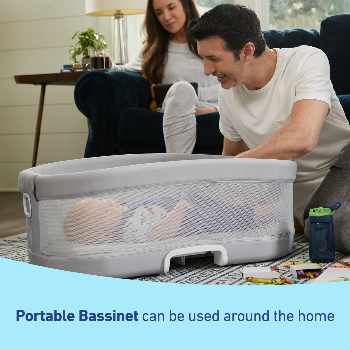 Newborn Bedside Bassinet with Calming Motion Y5443