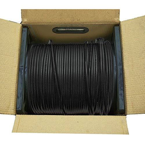 RG6 18AWG Quad Shielded Coaxial Cable, Black, 1000 ft A26454