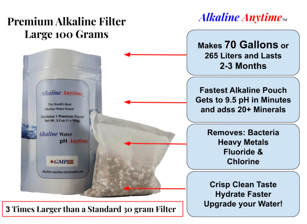 Alkaline Anytime 100 Gram Premium Large Water Filter Pouch I535145