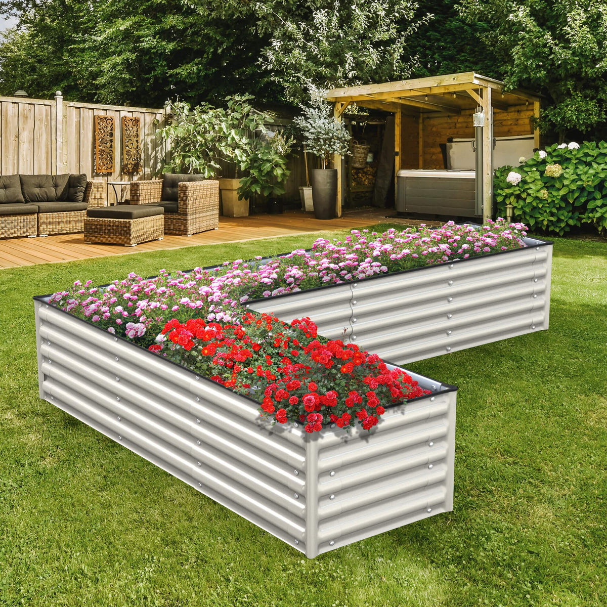 17 Tall L Shape Raised Garden Bed X620708