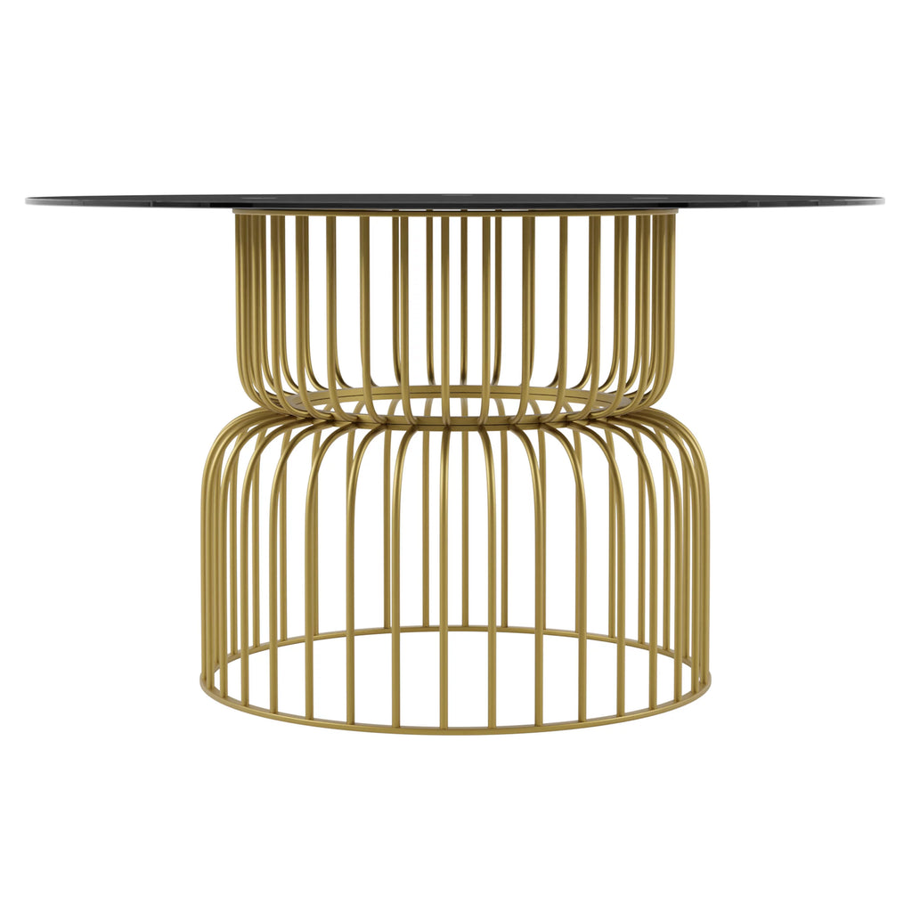 Round Metal Dining Table 4-Seater with Gold Base K592