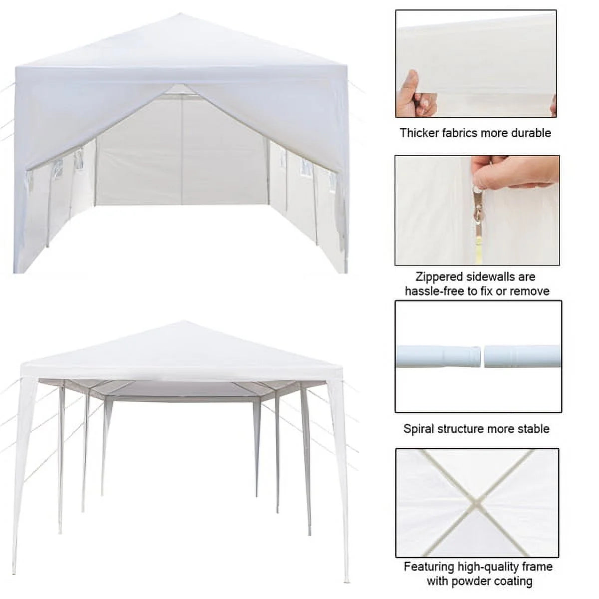 10'x30' Outdoor Canopy Tent with 8 Removable Sidewalls A393646