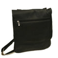 Black Leather Small Vertical Messenger V137303