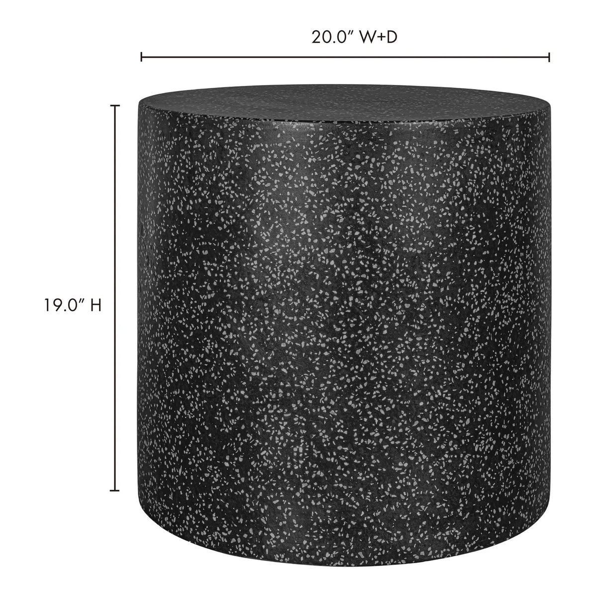 Black Terrazzo Outdoor Side Table G862302