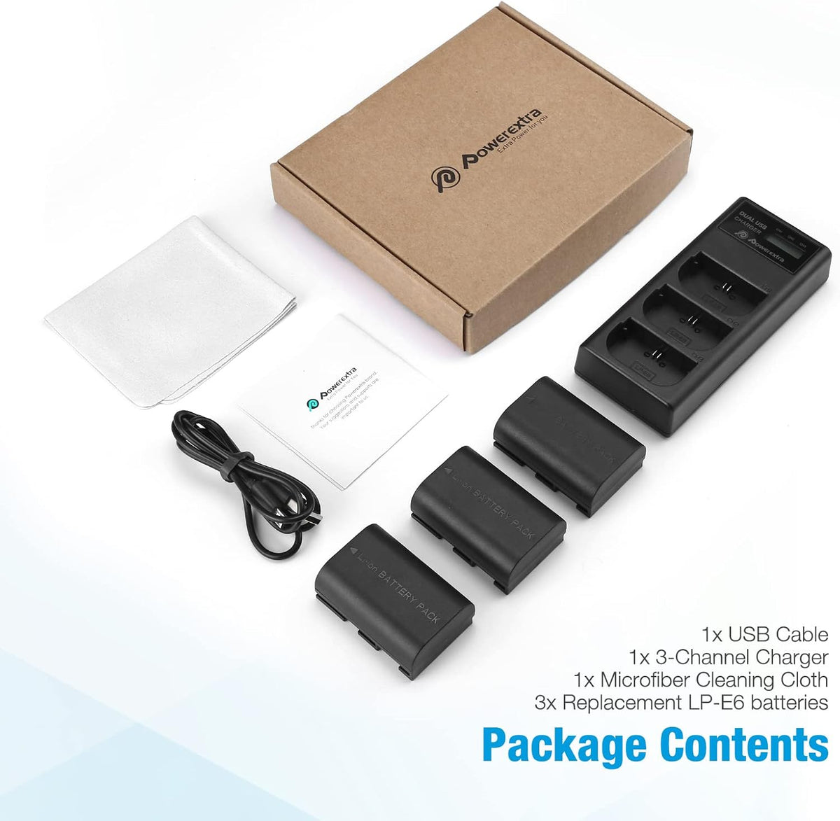 LP-E6 LP E6N Rechargeable Battery 3 Pack Batteries and 3 Channel Charger LCD Display Pack of 2 Y392