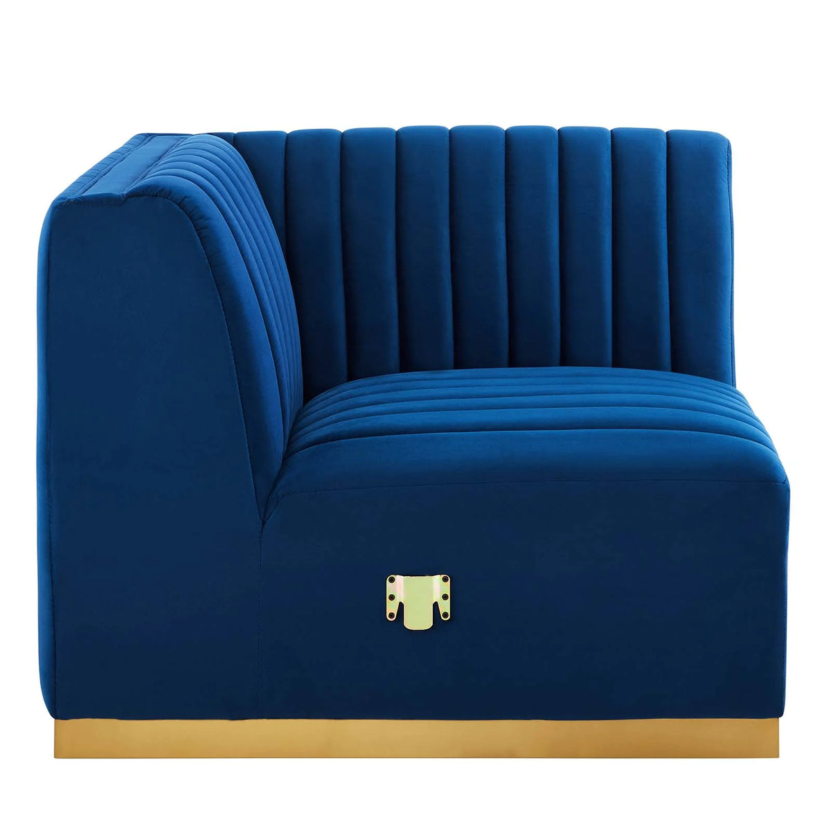 Gold/Navy Velvet Right Corner Chair M3415