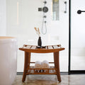 Teak Bench with Shelf F869