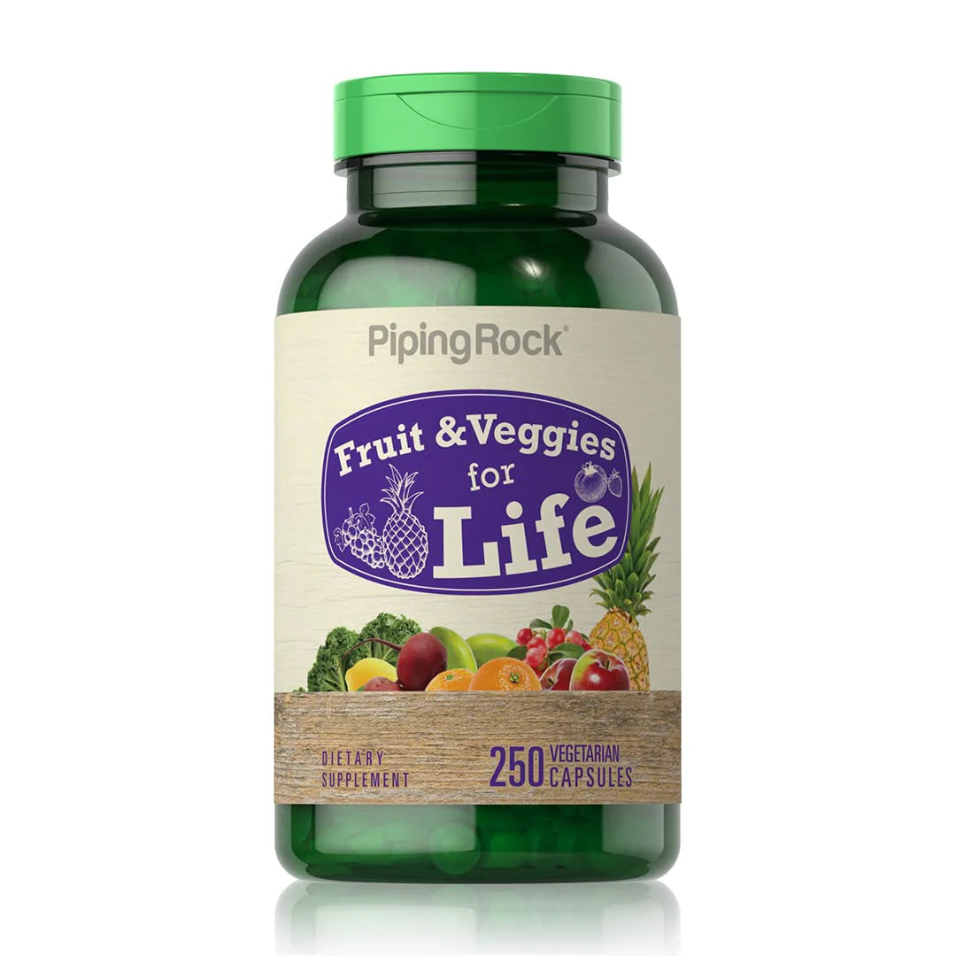 250 Capsules Vegetarian Non-GMO Gluten Free Fruits and Veggies Supplement I672895