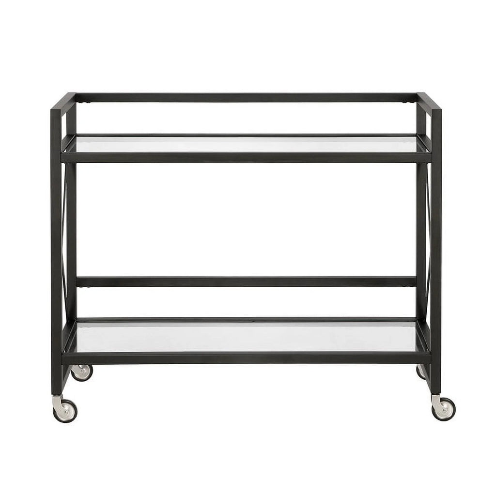 Blackened Bronze Metal/Glass Bar Cart T825370