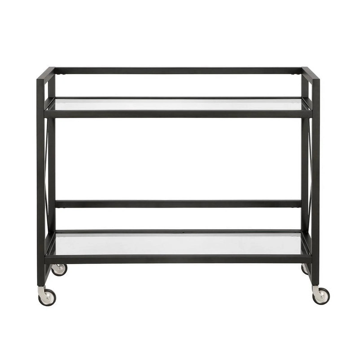 Blackened Bronze Metal/Glass Bar Cart T825370