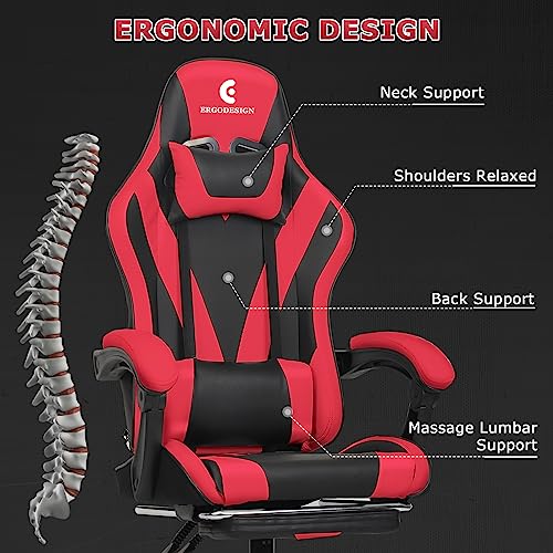Black Gaming Chair with Footrest E58670