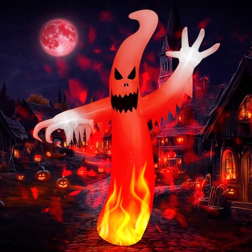 8 FT Tall Halloween Inflatables Ghost with Built-in LEDs F27123