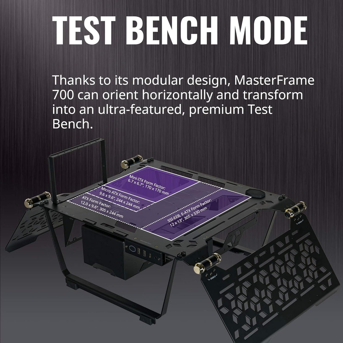 Custom Test Bench/Open-Air ATX PC Case with Panoramic Tempered Glass H48043